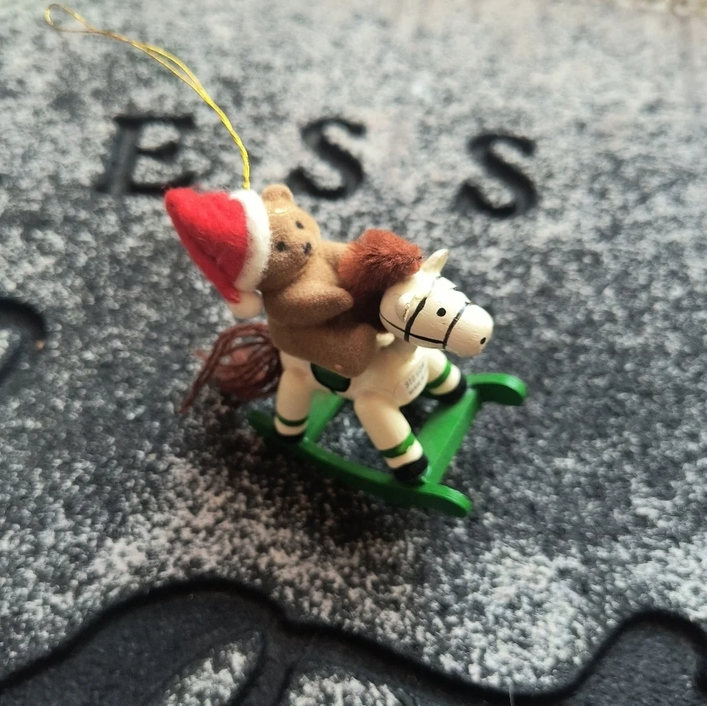 House of Lloyd Rocking Horse Bear Christmas Tree Ornament